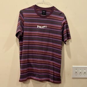 HUF Mens multicolor striped short sleeve crew neck tee